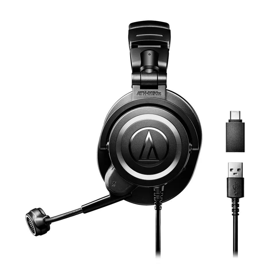 ⁨Słuchawki Audio-Technica ATH-M50xSTS-USB, Czarne⁩ w sklepie Wasserman.eu