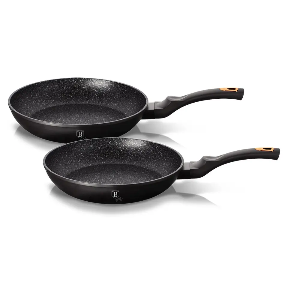 ⁨SET OF 2 GRANITE PANS 22/26cm BERLINGER HAUS BLACK ROSE BH-1644NF⁩ at Wasserman.eu