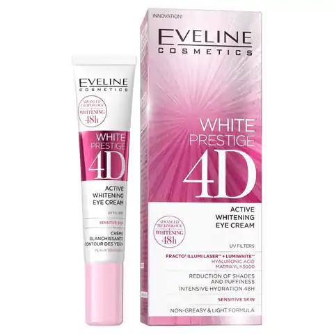 ⁨EVELINE White Prestige 4D Aktywnie wybielający krem pod oczy 20 ml⁩ w sklepie Wasserman.eu