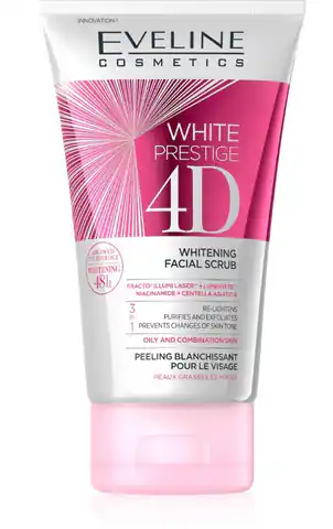 ⁨EVELINE White Prestige 4D Wybielający peeling do twarzy 3w1 150 ml⁩ w sklepie Wasserman.eu