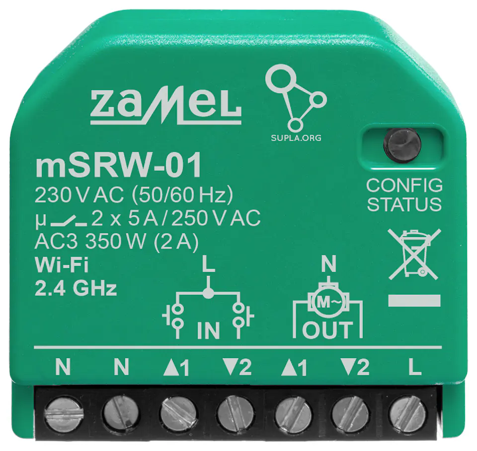 ⁨INTELIGENTNY STEROWNIK ROLET M/SRW-01 Wi-Fi 230 V AC ZAMEL⁩ w sklepie Wasserman.eu