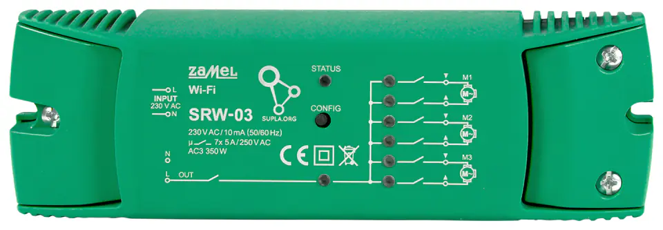 ⁨INTELIGENTNY STEROWNIK ROLET SRW-03 Wi-Fi, 230 V AC ZAMEL⁩ w sklepie Wasserman.eu