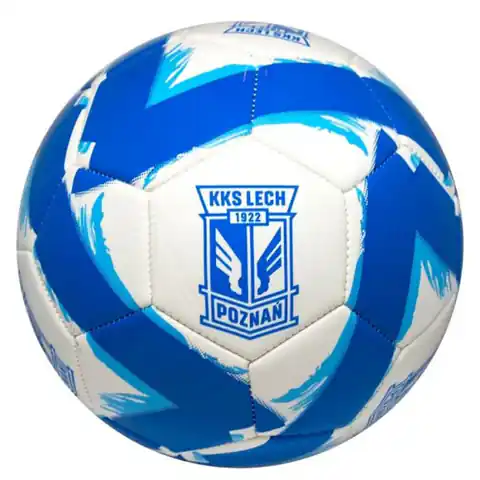 ⁨Piłka nożna KSS Lech Herb (kolor Biały. Niebieski, rozmiar 5)⁩ w sklepie Wasserman.eu
