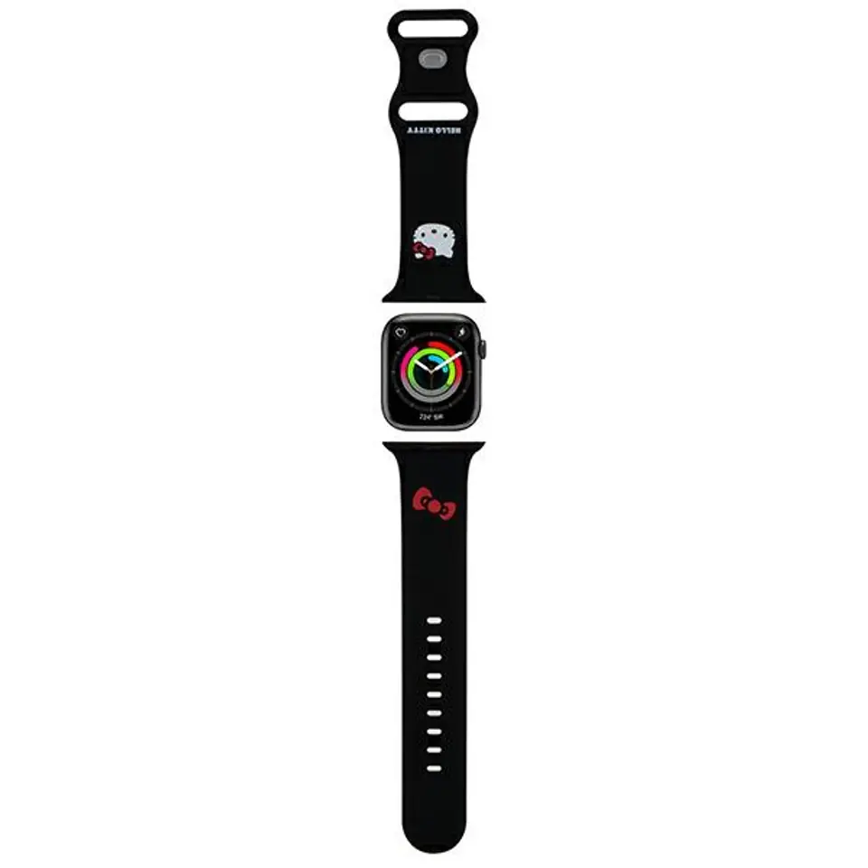 ⁨Hello Kitty Pasek HKAWLSCHBLK Apple Watch 42/44/45/49mm czarny/black strap Silicone Kitty Head⁩ w sklepie Wasserman.eu