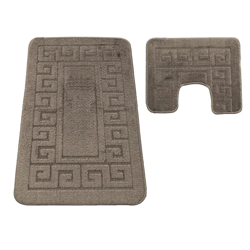 Komplet łazienkowy Montana z wycięciem Ethnic Fungi Grey Komplet (50 cm x 80 cm i 40 cm x 50 cm) w sklepie Wasserman.eu