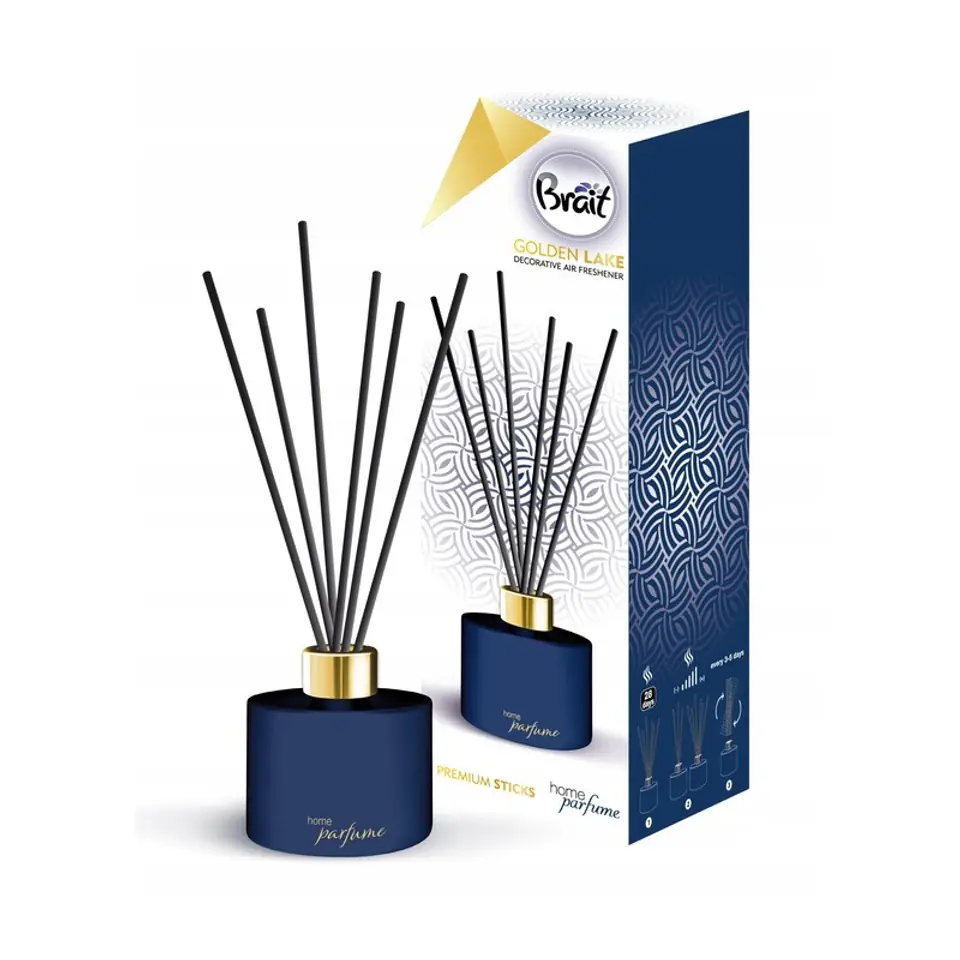 ⁨Brait Home Parfum Sticks Refreshing Sticks + Golden Lake Oil 100ml⁩ at Wasserman.eu