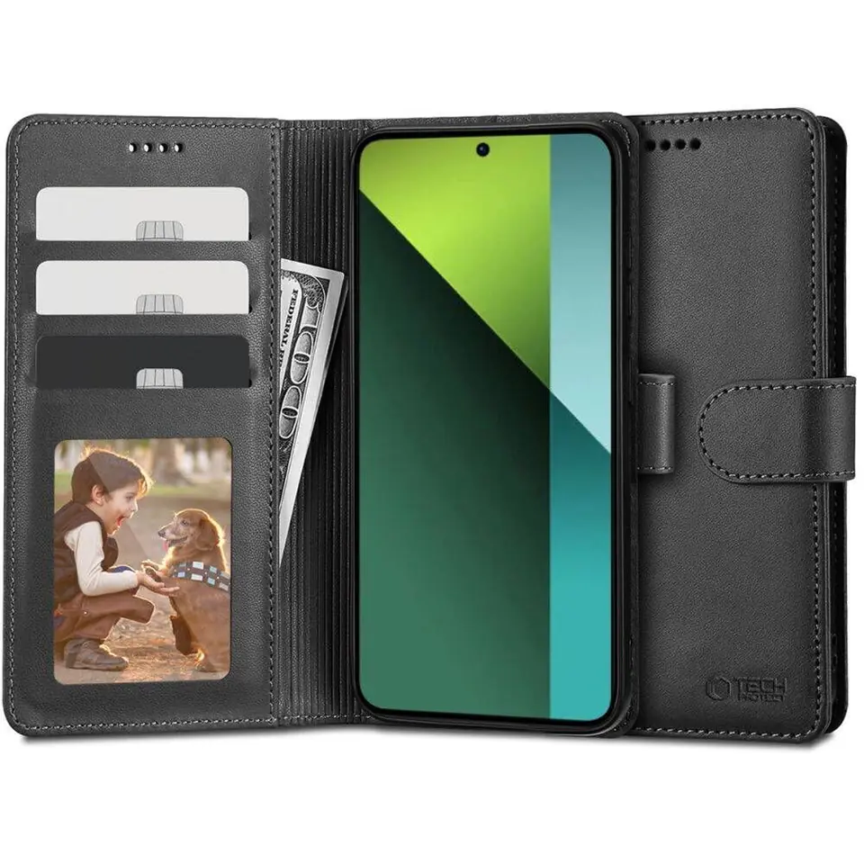 ⁨Etui XIAOMI REDMI NOTE 13 PRO 5G / POCO X6 5G Tech-Protect Wallet czarne⁩ w sklepie Wasserman.eu