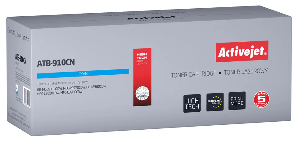 ⁨Activejet ATB-910CN Toner (zamiennik Brother TN910C; Supreme; 9000 stron; niebieski)⁩ w sklepie Wasserman.eu