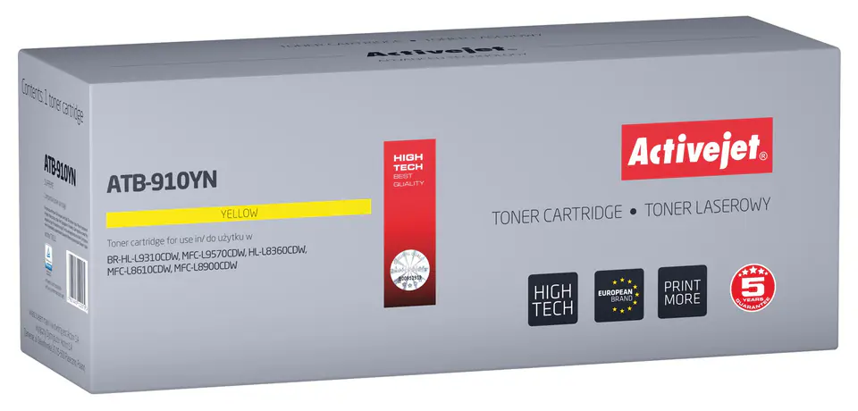 ⁨Activejet ATB-910YN Toner (zamiennik Brother TN910Y; Supreme; 9000 stron; żółty)⁩ w sklepie Wasserman.eu