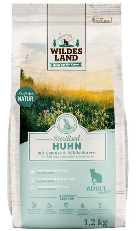 Wildes Land Cat Classic Adult Sterilised Huhn 1,2kg w sklepie Wasserman.eu
