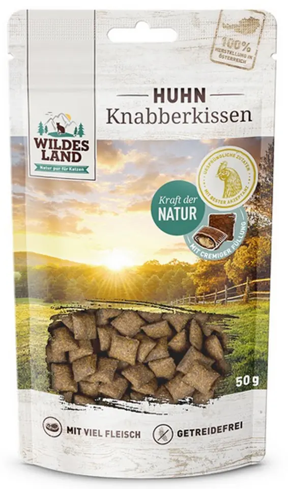 ⁨Wildes Land Cat Knabberkissen Huhn 50g⁩ w sklepie Wasserman.eu