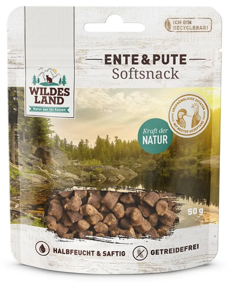 ⁨Wildes Land Cat Softsnack Ente & Pute 50g⁩ w sklepie Wasserman.eu