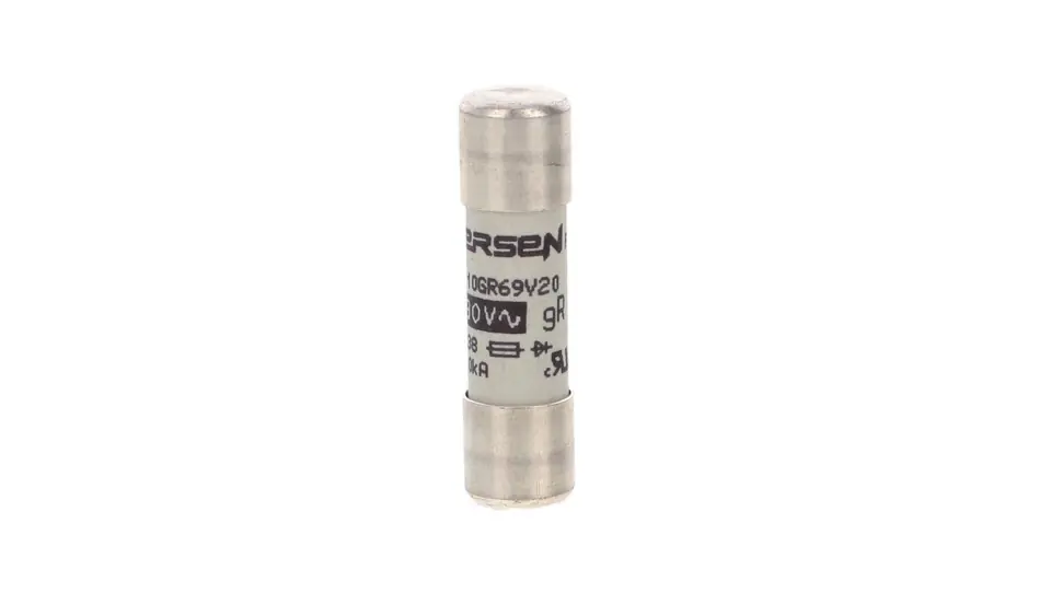 ⁨Wkładka bezpiecznikowa ultraszybka pełnozakresowa cylindryczna gR 690VAC 10x38 20A E1014580⁩ w sklepie Wasserman.eu