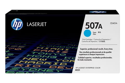 ⁨HP 507A Cyan CE401A Toner Cartridge⁩ at Wasserman.eu