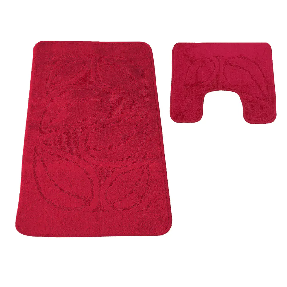 ⁨Komplet łazienkowy Montana z wycięciem Flora Burgund Komplet (50 cm x 80 cm i 40 cm x 50 cm)⁩ w sklepie Wasserman.eu