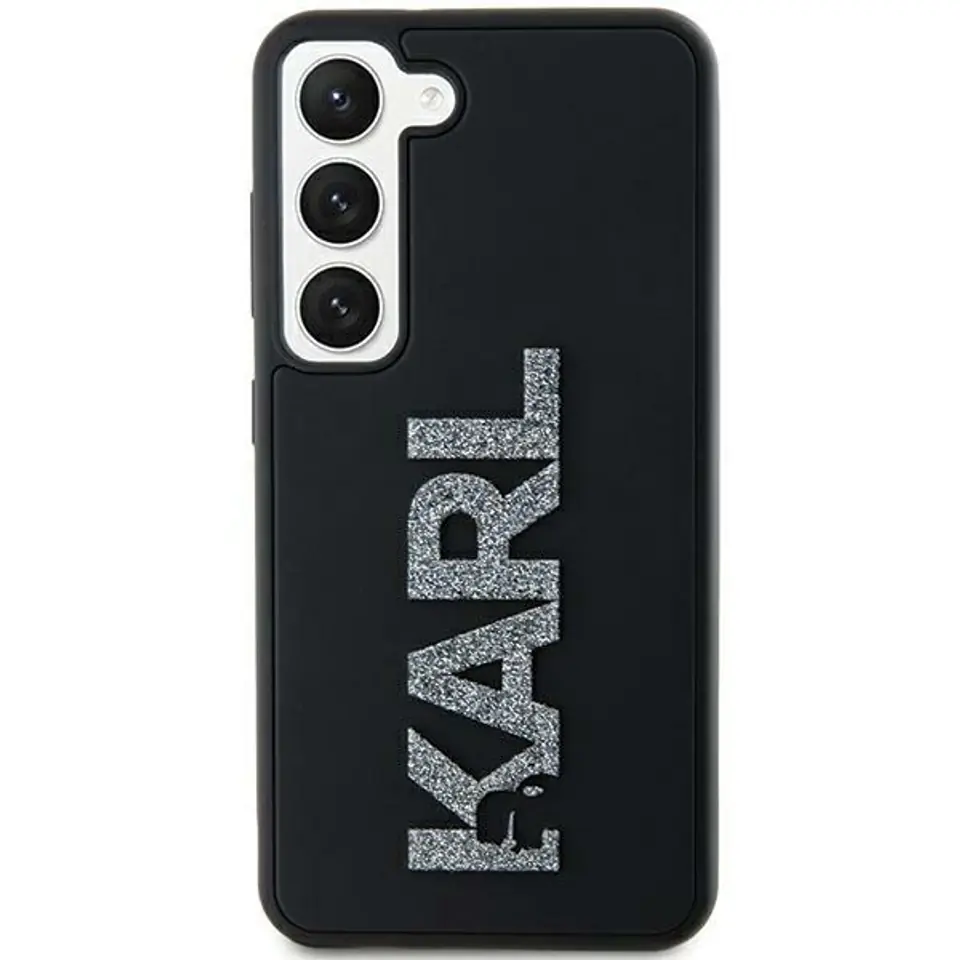 ⁨Karl Lagerfeld KLHCS23L3DMBKCK S23 Ultra S918 czarny/black hardcase 3D Rubber Glitter Logo⁩ w sklepie Wasserman.eu