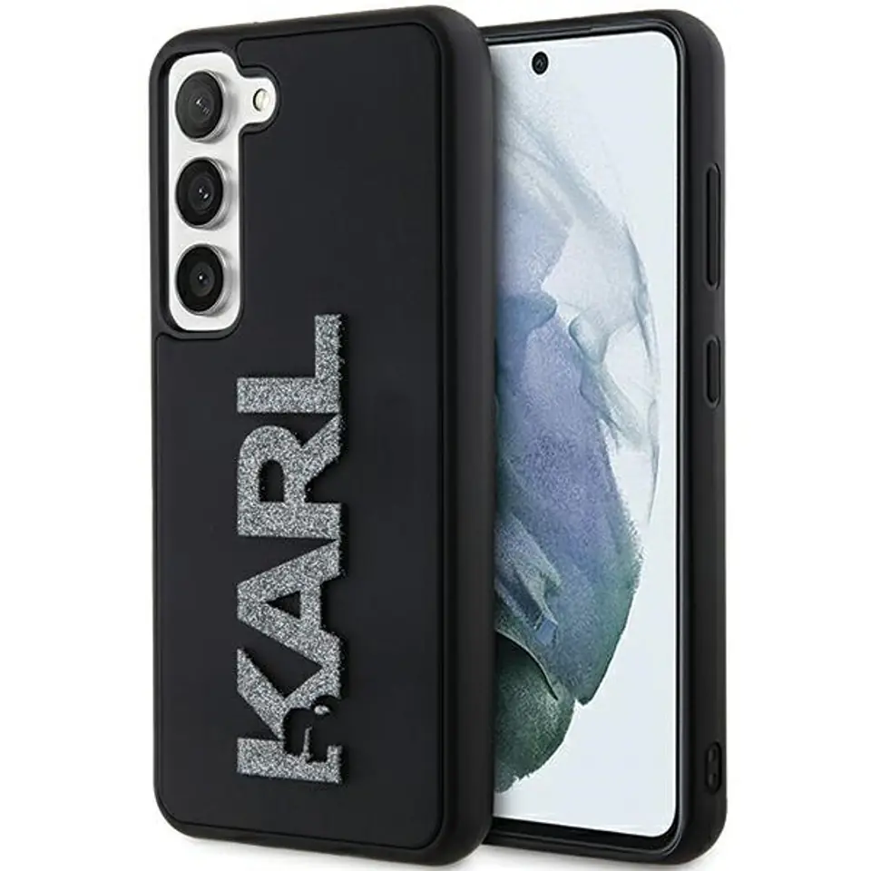⁨Karl Lagerfeld KLHCS23S3DMBKCK S23 S911 czarny/black hardcase 3D Rubber Glitter Logo⁩ w sklepie Wasserman.eu