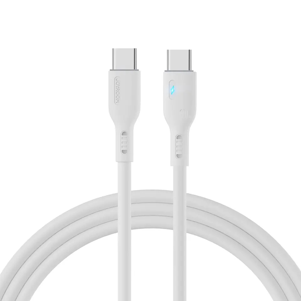 ⁨Kabel przewód USB-C z diodą LED 100W 2m biały⁩ w sklepie Wasserman.eu