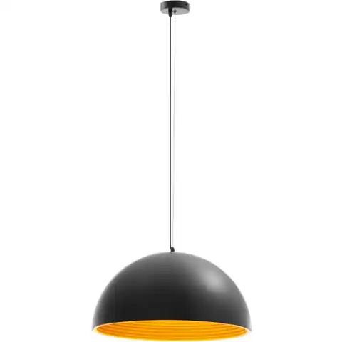 ⁨Lampa wisząca nowoczesna 1 punktowa kształt kopuły - czarno złota⁩ w sklepie Wasserman.eu