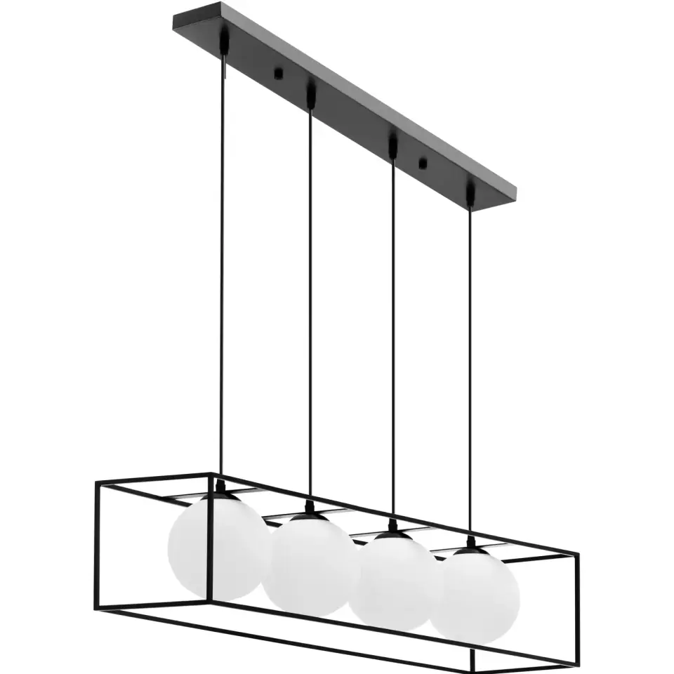 ⁨Lampa sufitowa nowoczesna 4 punktowa G9 - szklane kule w ramie⁩ w sklepie Wasserman.eu