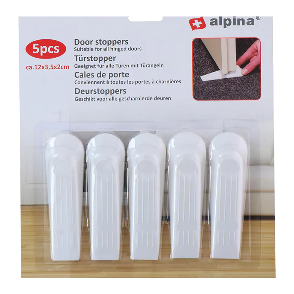 ⁨Alpina - Stoper do drzwi 5 szt. (biały)⁩ w sklepie Wasserman.eu