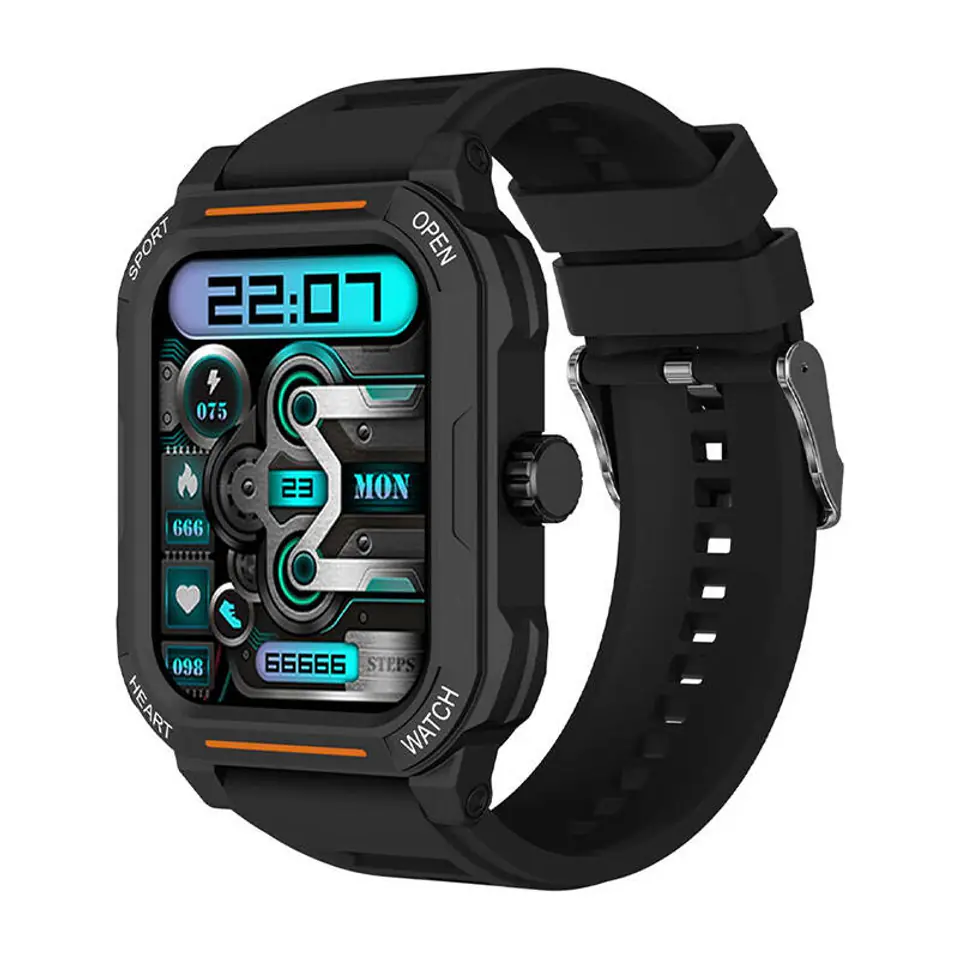 ⁨Smartwatch Blitzwolf BW-GTC3 (czarny/czarny stalowy)⁩ w sklepie Wasserman.eu