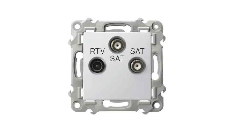 ⁨SZAFIR Gniazdo RTV-SAT z dwoma wyjściami SAT biały GPA-Z2S/m/00⁩ w sklepie Wasserman.eu