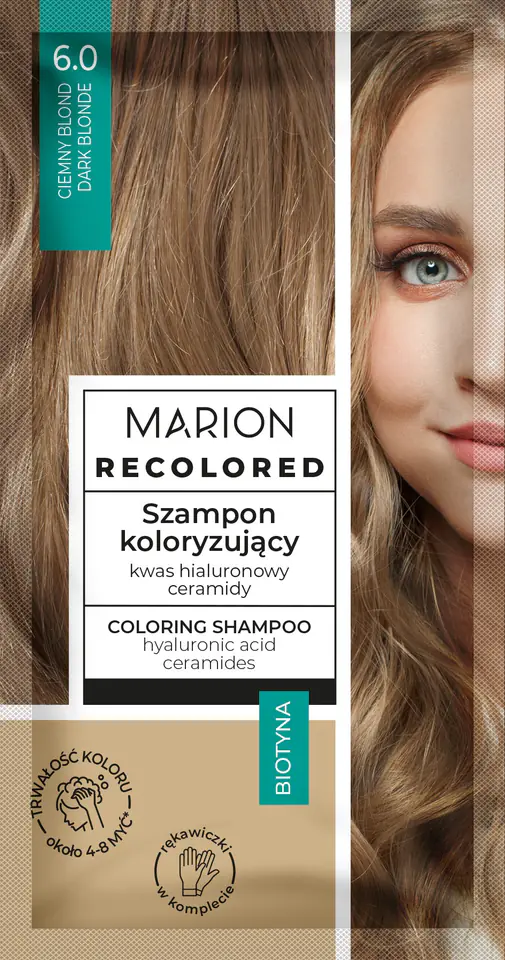 ⁨MARION Recolored Szampon koloryzujący nr 6.0 Ciemny blond 35 ml⁩ w sklepie Wasserman.eu