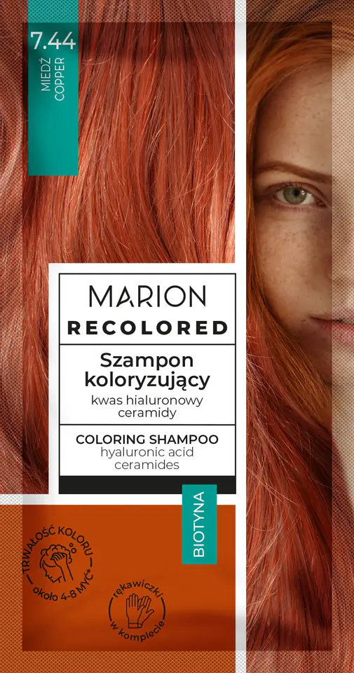 ⁨MARION Recolored Szampon koloryzujący nr 7.44 Miedź 35 ml⁩ w sklepie Wasserman.eu