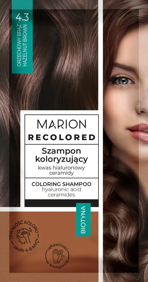 ⁨MARION Recolored Szampon koloryzujący nr 4.3 Orzechowy Brąz 35 ml⁩ w sklepie Wasserman.eu