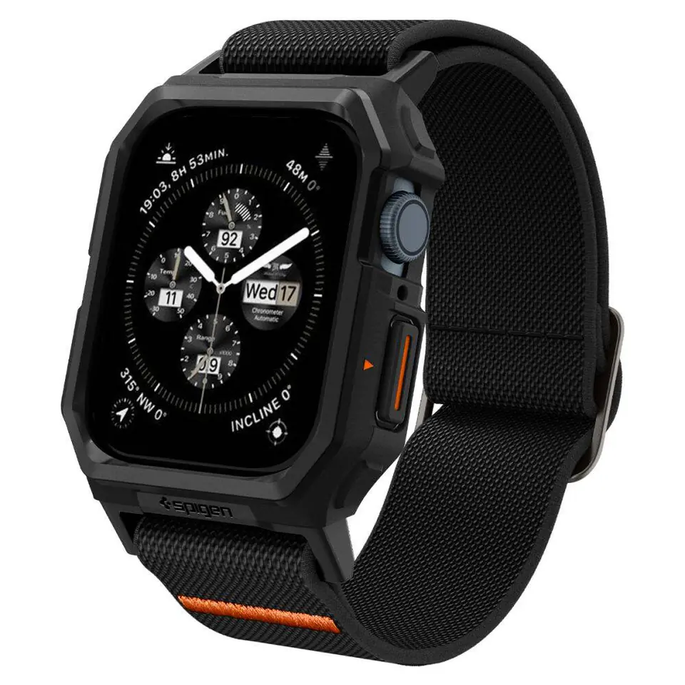 Etui APPLE WATCH 4 / 5 / 6 / 7 / 8 / 9 / SE ( 44 / 45 MM) Spigen Lite Fit ”Pro” czarne w sklepie Wasserman.eu