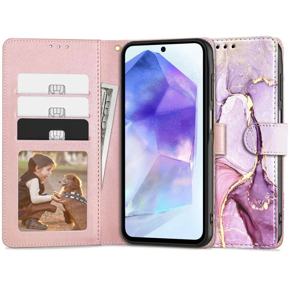 ⁨Etui SAMSUNG GALAXY A55 5G Tech-Protect Wallet Marble⁩ w sklepie Wasserman.eu