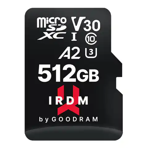 ⁨Memory card microSD IRDM 512GB UHS-I U3 A2 + adapter⁩ at Wasserman.eu