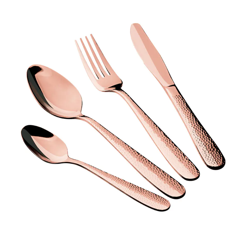 ⁨24 PCS CUTLERY SET MIRROR FINISH METALLIC LINE ROSE GOLD EDITION BERLINGER HAUS BH/2619A⁩ at Wasserman.eu