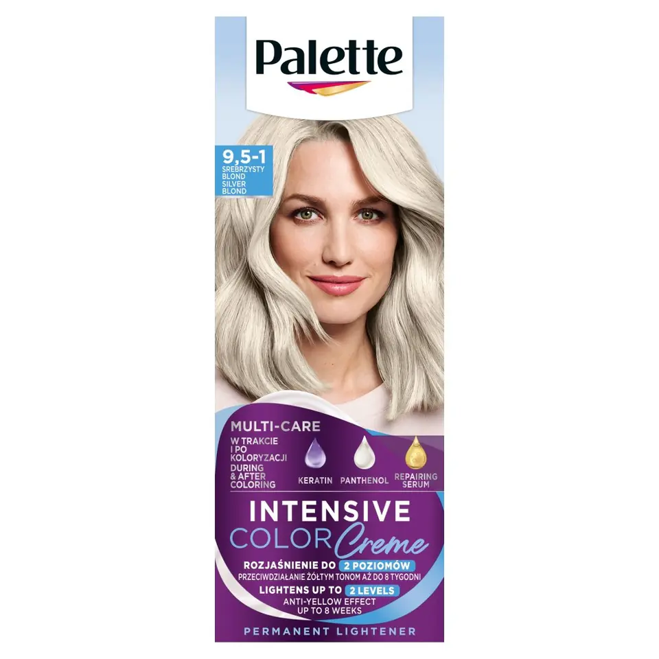 ⁨PALETTE Intensive Color Creme Krem koloryzujący nr 9.5-1  - srebrzysty blond  1op.⁩ w sklepie Wasserman.eu