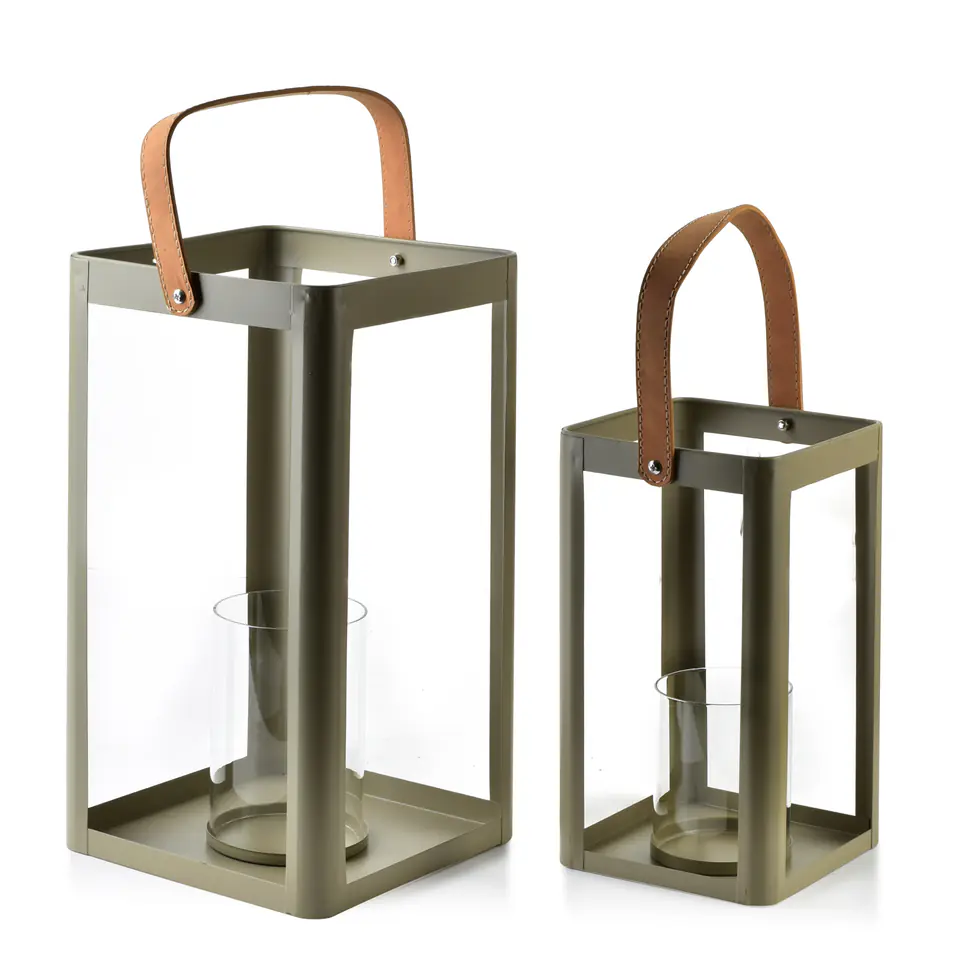 LOUIS Komplet 2 latarni metal szary w sklepie Wasserman.eu
