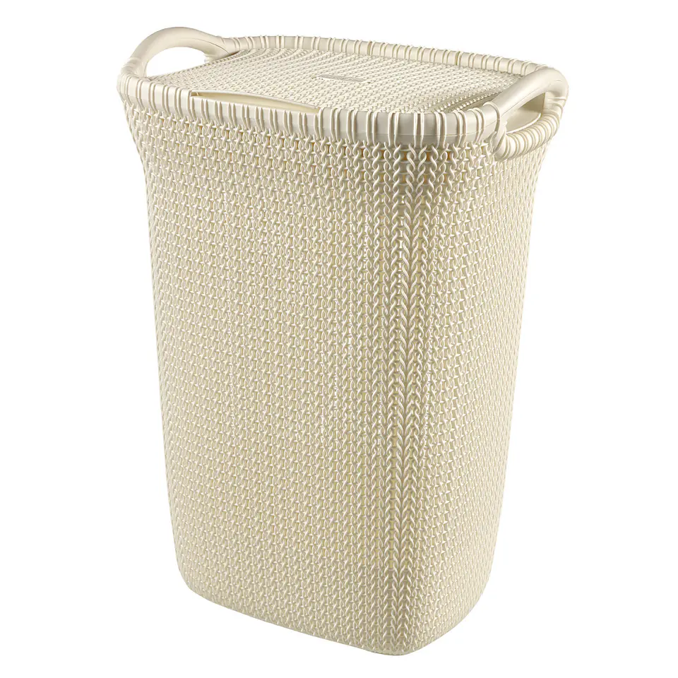 ⁨Curver Knit laundry basket 57 L Rectangular Plastic Beige⁩ at Wasserman.eu