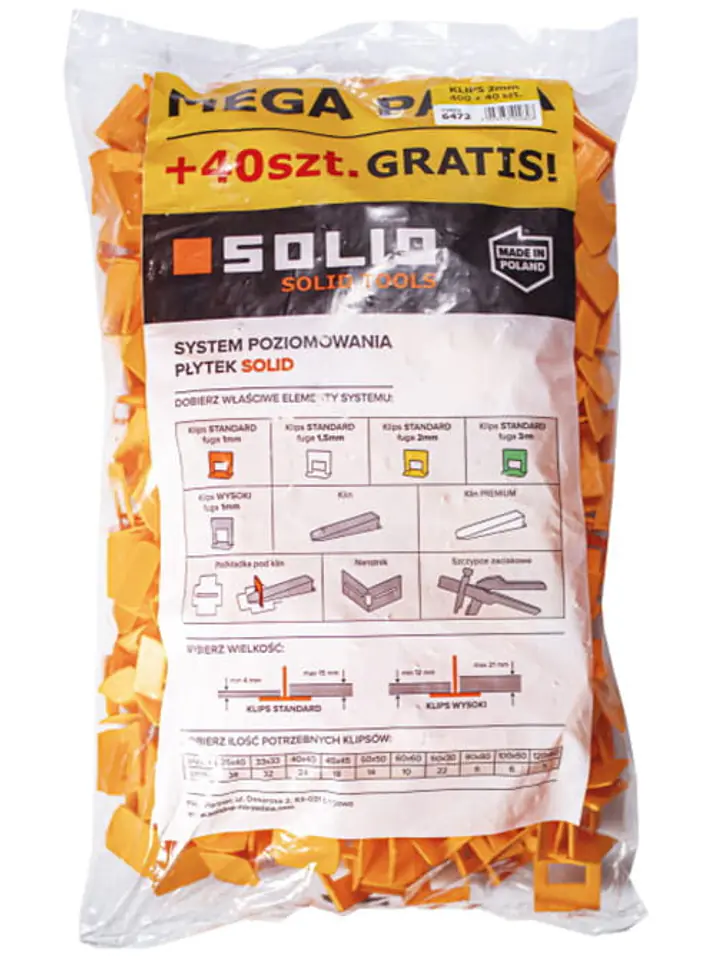 Klipsy do poziomowania płytek Solid 440 szt. (2.0 mm) w sklepie Wasserman.eu