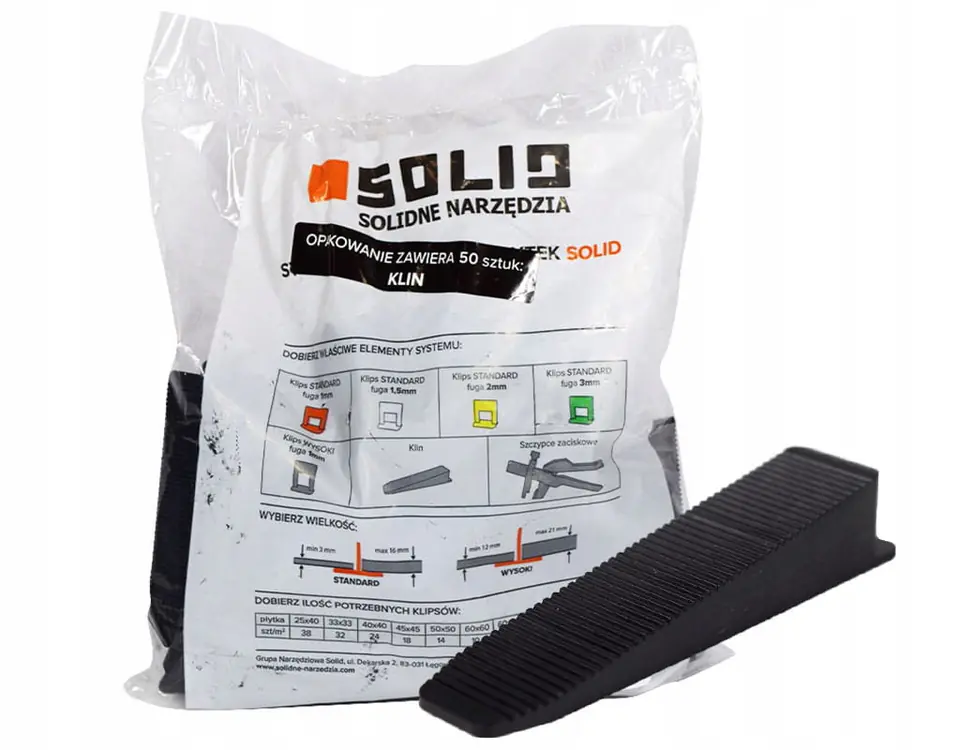 Kliny do poziomowania płytek Solid 50 sztuk w sklepie Wasserman.eu