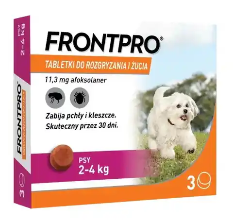 ⁨FRONTPRO Tabletki na pchły i kleszcze dla psa (2-4 kg) - 3x 11,3mg⁩ w sklepie Wasserman.eu