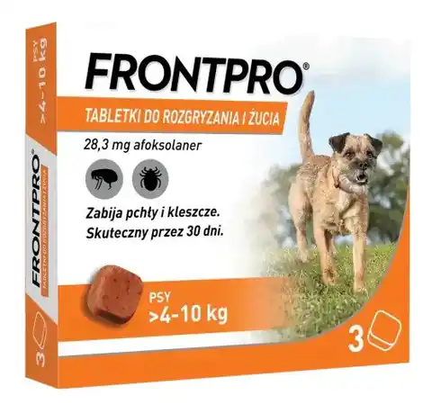 ⁨FRONTPRO Tabletki na pchły i kleszcze dla psa (>4-10 kg) - 3x 28,3mg⁩ w sklepie Wasserman.eu