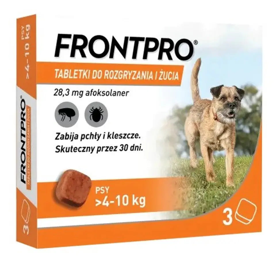FRONTPRO Flea and tick tablets for dog (>4-10 kg) - 3x 28,3mg at Wasserman.eu