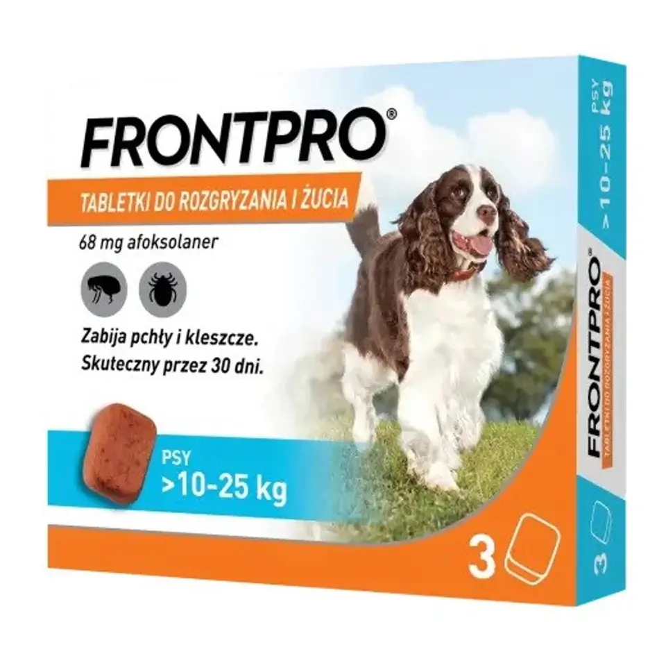 FRONTPRO Tabletki na pchły i kleszcze dla psa (>10-25 kg) - 3x 68mg w sklepie Wasserman.eu