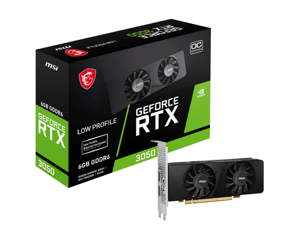 ⁨MSI GEFORCE RTX 3050 LP 6G OC graphics card NVIDIA 6 GB GDDR6⁩ at Wasserman.eu