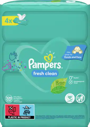 ⁨Pampers Fresh Clean Chusteczki Nawilżone 320 szt.⁩ w sklepie Wasserman.eu