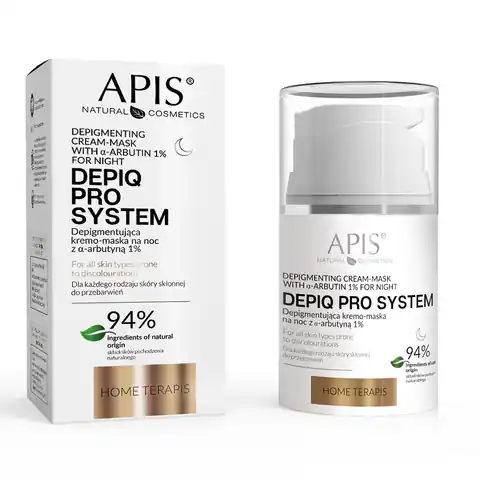 ⁨APIS DEPIQ PRO SYSTEM Depigmentująca kremo-maska na noc z α-arbutyną 1%, 50 ml⁩ w sklepie Wasserman.eu