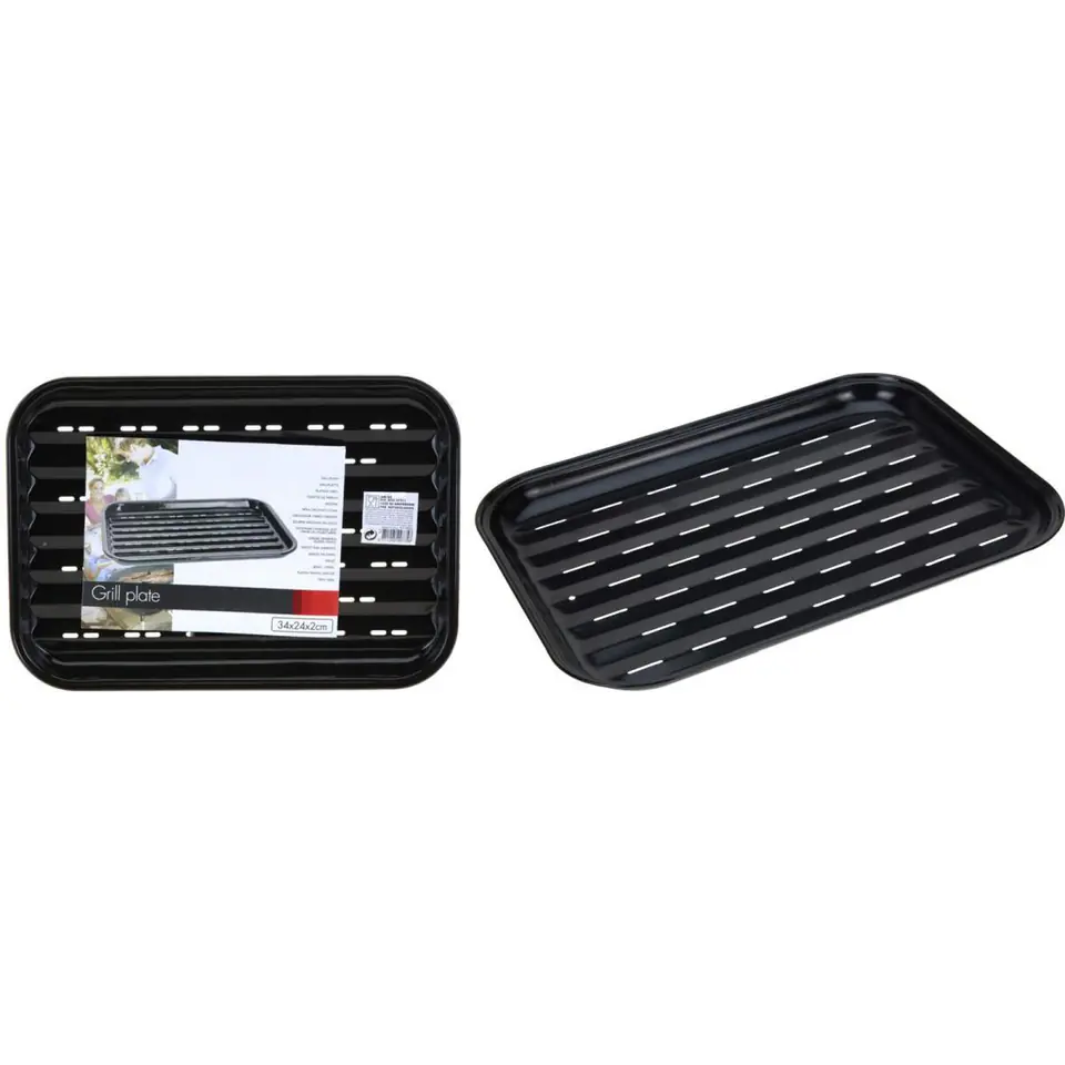⁨BLASZKA TACKA DO GRILOWANIA 34x24CM NON STICK CZARNA⁩ w sklepie Wasserman.eu