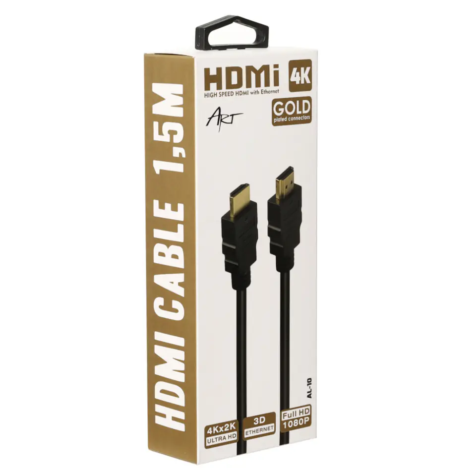 ⁨KABEL HDMI 2.0 m/m 1.5m ETHERNET 3D AL-10 ART⁩ w sklepie Wasserman.eu