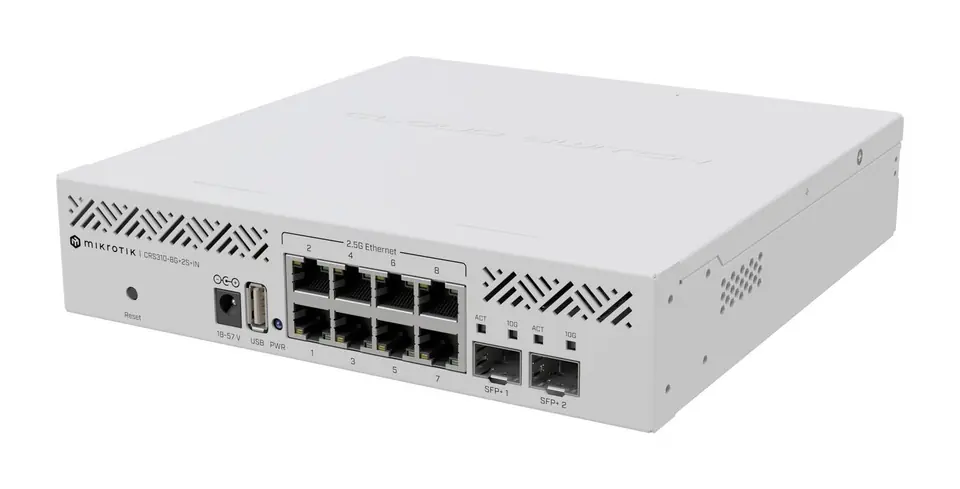 ⁨MikroTik | Cloud Router Switch | CRS310-8G+2S+IN | Rackmountable | 1 Gbps (RJ-45) ports quantity 8 | SFP+ ports quantity 2⁩ at Wasserman.eu