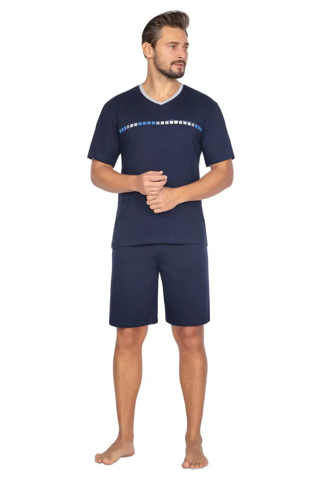PIŻAMA REGINA MĘSKA 454 XXL-3XL (kolor niebieski, rozmiar XXL) w sklepie Wasserman.eu